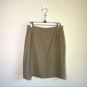 Giorgio Armani Vintage Wool Pencil Skirt w/ Rayon Lining Tan Medium